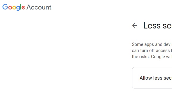 Less secure apps and your Google Account