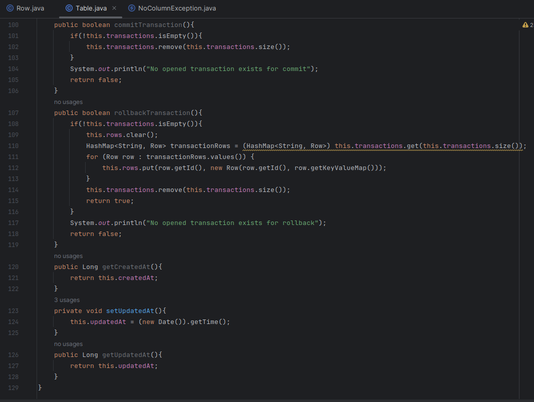 Table class part 5 - IntelliJ