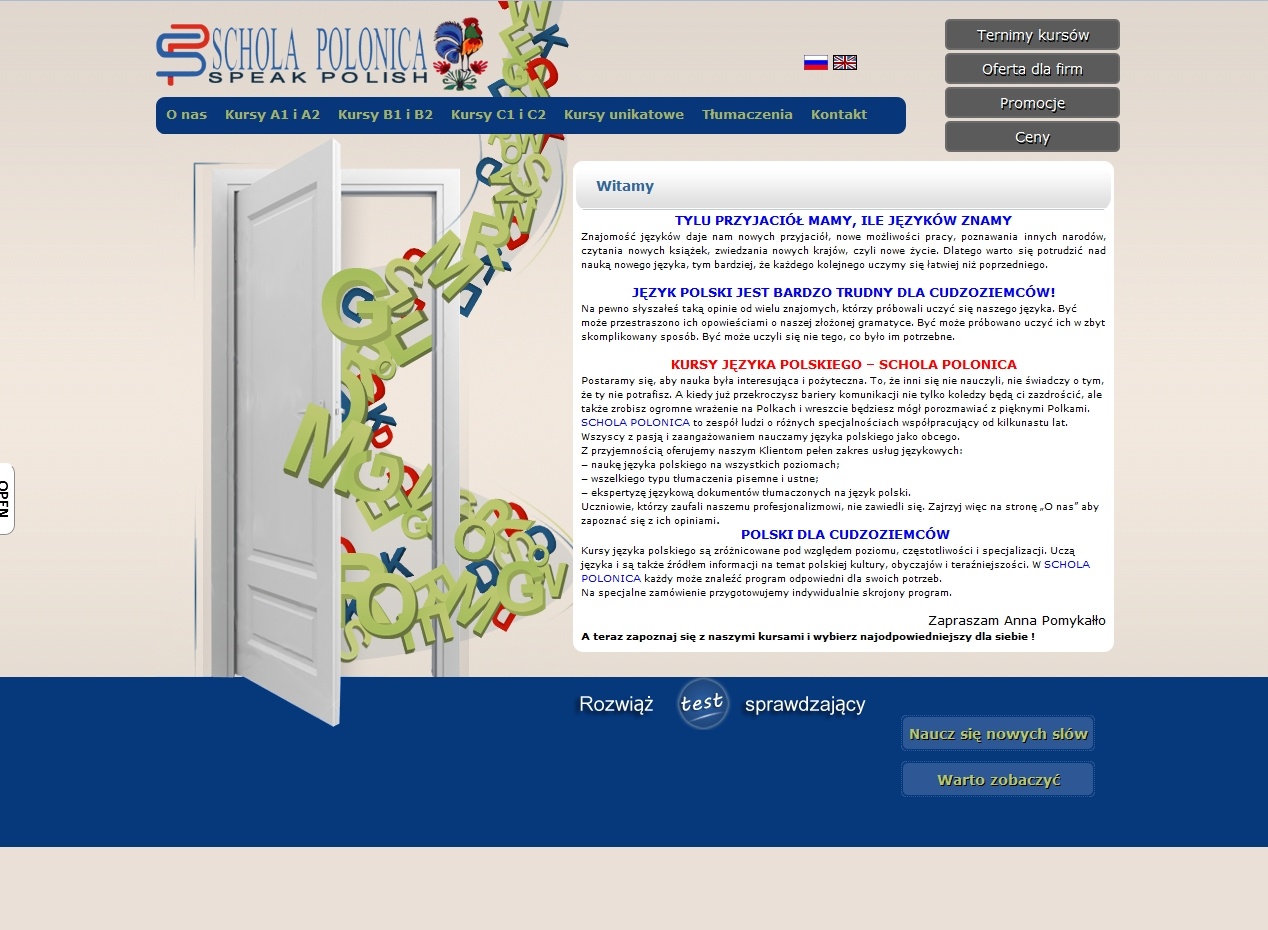 Polish language courses website