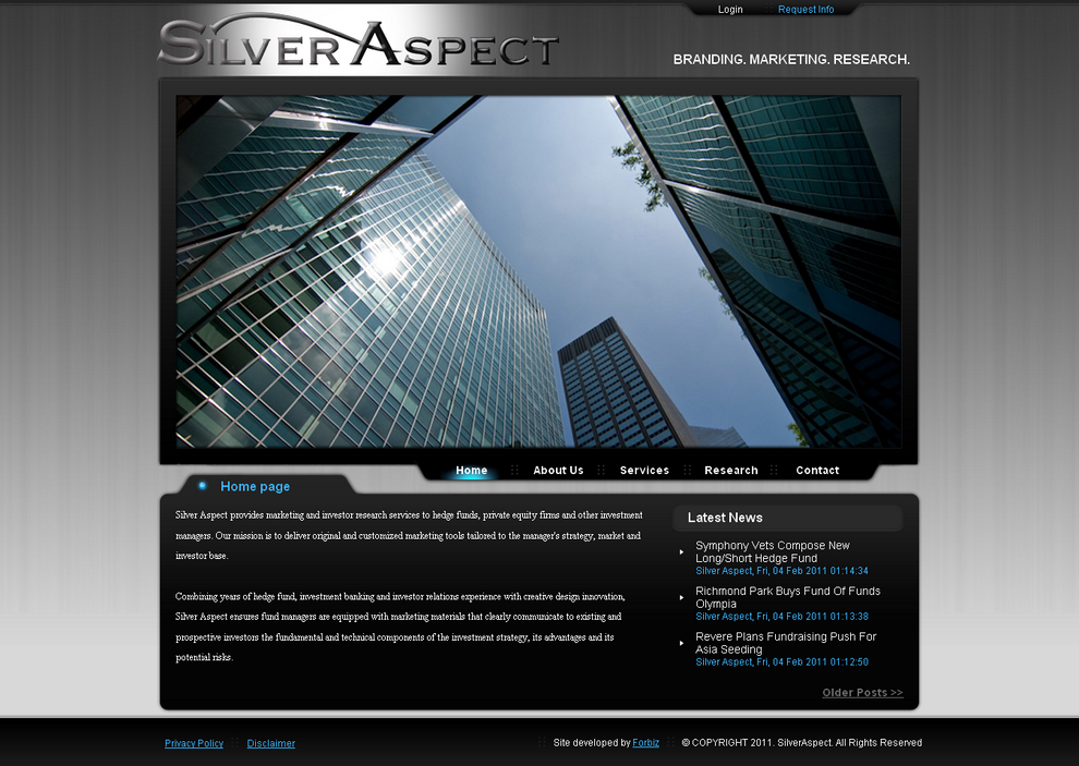 Financial company website
